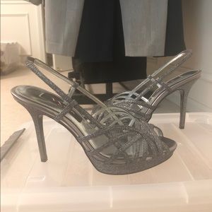 Nina Pewter Glitter Heels